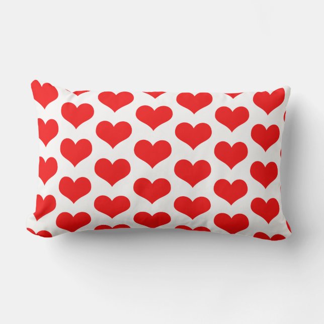 Coussin Rectangle Rouge Coeur Motif Couleur personnalisée Couleur pe (Recto)