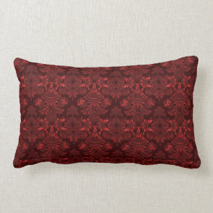 Coussin Rectangle Rouge Damas classique