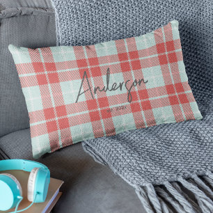 Coussin Rectangle Rouge élégant et Turquoise Lumineux Lit Moderne Va
