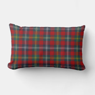Coussin Rectangle Rouge et marine Clan bleu Plaid Foster Tartan