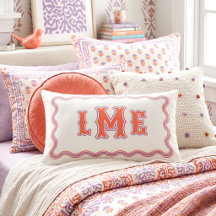 Rouge et Violet Monogramme sur mesure à bordure on