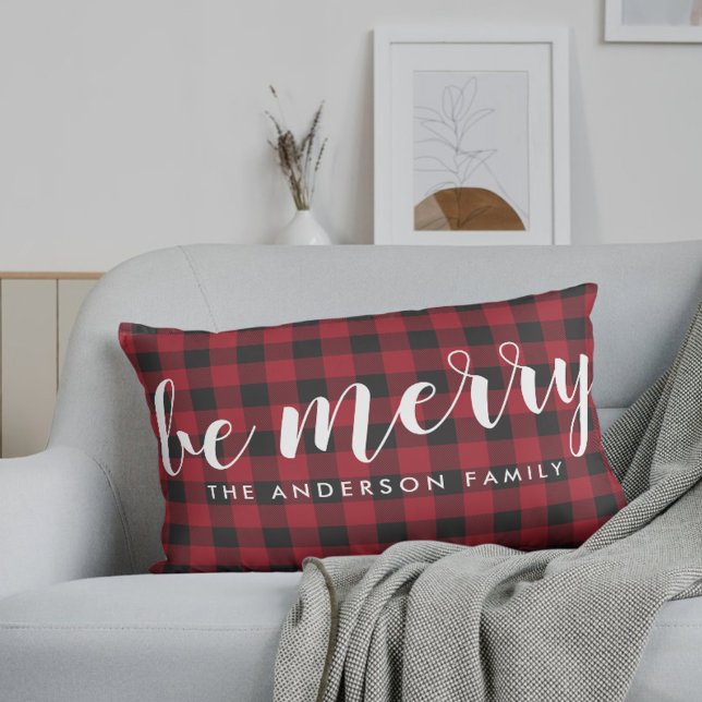 Coussin Rectangle Rouge Fermier Taureau Vérifié Soyez Joyeux Nom de  (Créateur téléchargé)