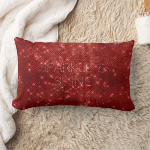 Coussin Rectangle Rouge Glitzy Chic Glam Étincelle