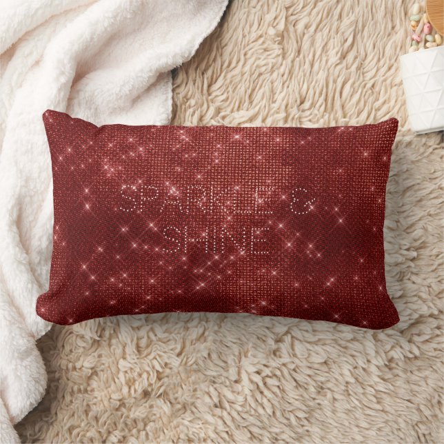 Coussin Rectangle Rouge Glitzy Chic Glam Étincelle (Couverture)