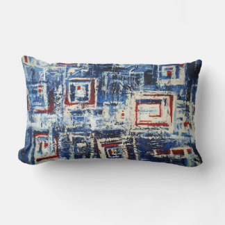 Coussin Rectangle Rouge moderne Bleu Blanc Doux Pastel Couleur Abstr