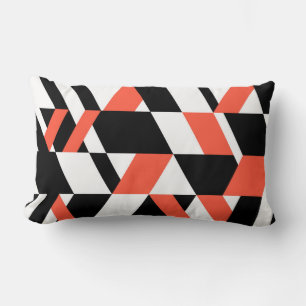 Coussin Rectangle Rouge-noir, moderne, tendance, conception géométri