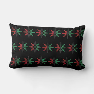 Coussin Rectangle Rouge Noir Vert Snowflakes Kwanzaa