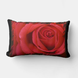Coussin Rectangle Rouge Rose Black Bordure Lumbar