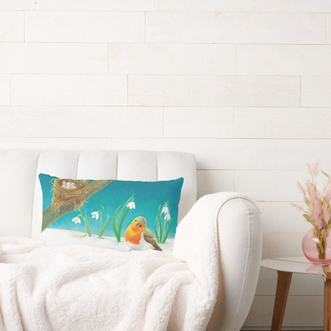 Coussin Rectangle Rouges Robin Spring (Canapé)