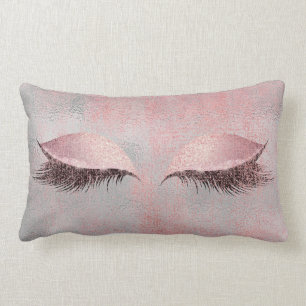 Coussin Rectangle Rougissent le maquillage en verre de gris argenté