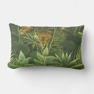 Coussin Rectangle Rousseau Tropical Jungle Lion Peinture