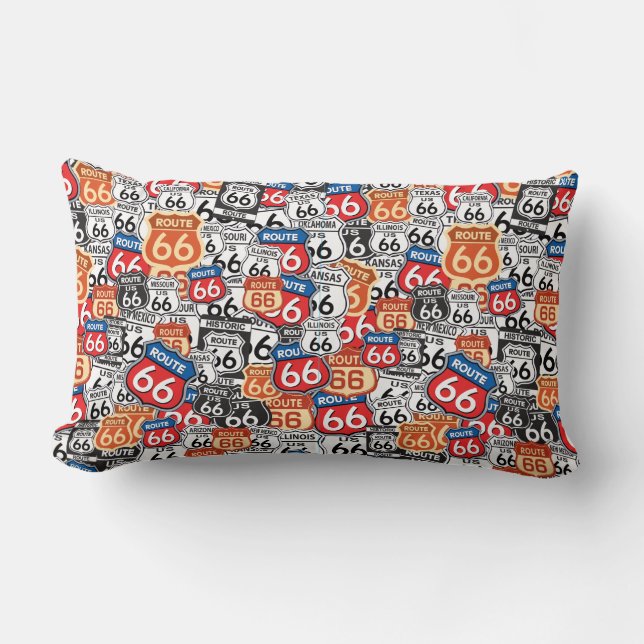 Coussin Rectangle Route 66 Signes routiers (Recto)