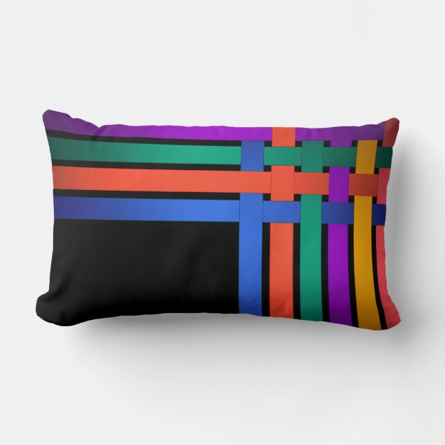Coussin Rectangle Rubans en soie rayée sans fil abstrait (Recto)