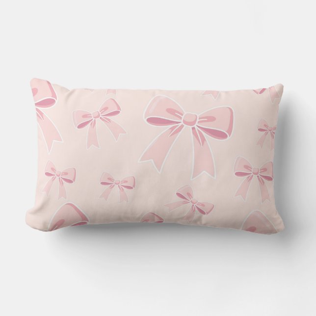 Coussin Rectangle Rubans roses mignons coquette cottage chic (Recto)