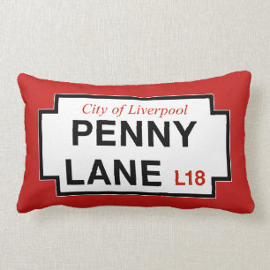 Coussin Rectangle Ruelle de penny, plaque de rue, Liverpool, R-U