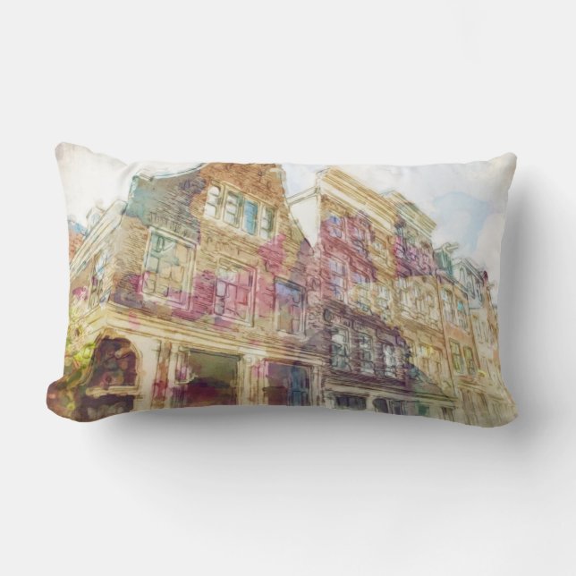 Coussin Rectangle Rues de vieil Amsterdam (Recto)