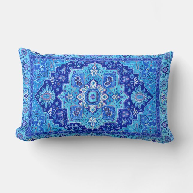 Coussin Rectangle RUG PERSIEN - Bleu (Recto)