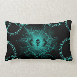 Coussin Rectangle Rune électrique et carreau de crâne