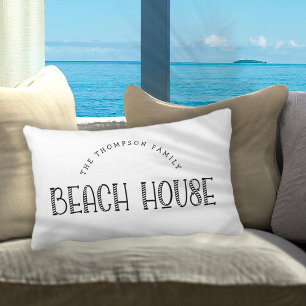 Coussin Rectangle Russe Nom De Famille Maison De Plage Texte Blanc