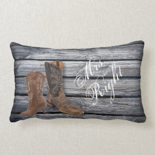 Coussin Rectangle Rustic Barn Wood Western Cowboy mariage