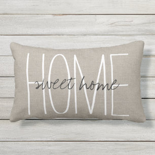 Coussin Rectangle Rustic Chic Home Sweet Home