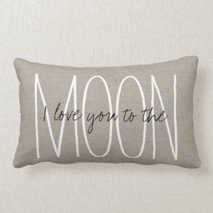 Coussin Rectangle Rustic Chic I Love You to the Moon