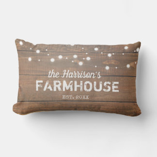 Coussin Rectangle Rustic Farmhouse Nom de famille personnalisé Lumba