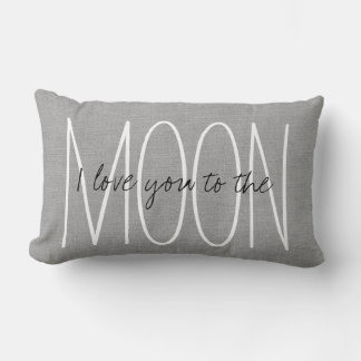 Coussin Rectangle Rustic Grey Je t'aime à la Lune