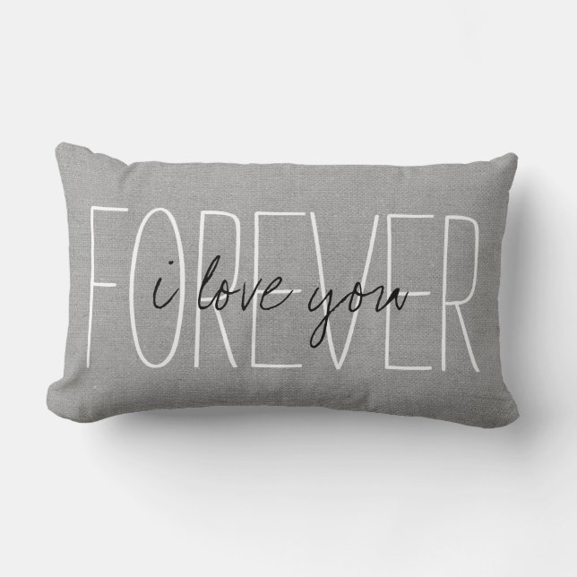 Coussin Rectangle Rustic Grey Je t'aime pour toujours (Recto)