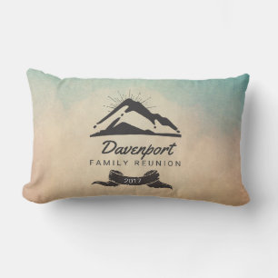 Coussin Rectangle Rustic Mountain Illustration Réunion de famille