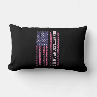 Coussin Rectangle sa bataille est ma bataille, le design pour le can