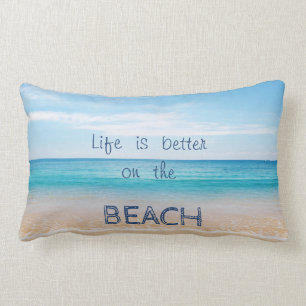 Coussin Rectangle Sable adorable, Mer, Ciel, Plage
