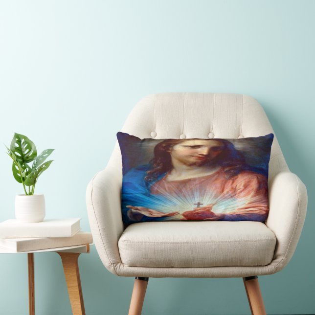 Coussin Rectangle Sacré Coeur de Jésus (Chaise)