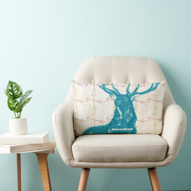 Coussin Rectangle Salle de garçon personnalisée Croisée Arrow Deer (Chaise)