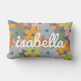 Coussin Rectangle Salle Enfants Fleur rétro colorée