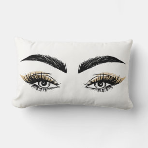 Coussin Rectangle Salon de Beauté Pretty Eyes Maquillage Cils Extens