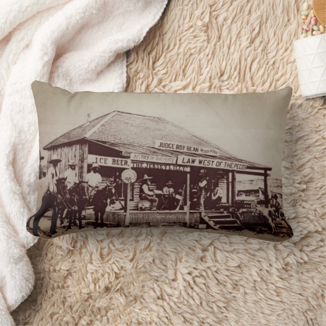 Coussin Rectangle Saloon du tribunal de juge Roy Bean Langtry Texas  (Couverture)