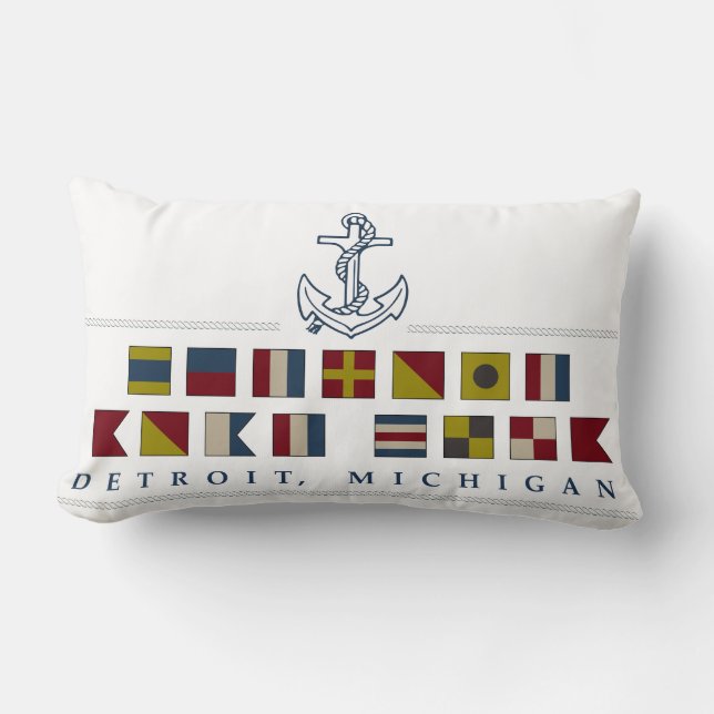 Coussin Rectangle Salutations de Detroit (Recto)