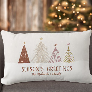 Coussin Rectangle Salutations de saison Jeté de Noël pour la famille