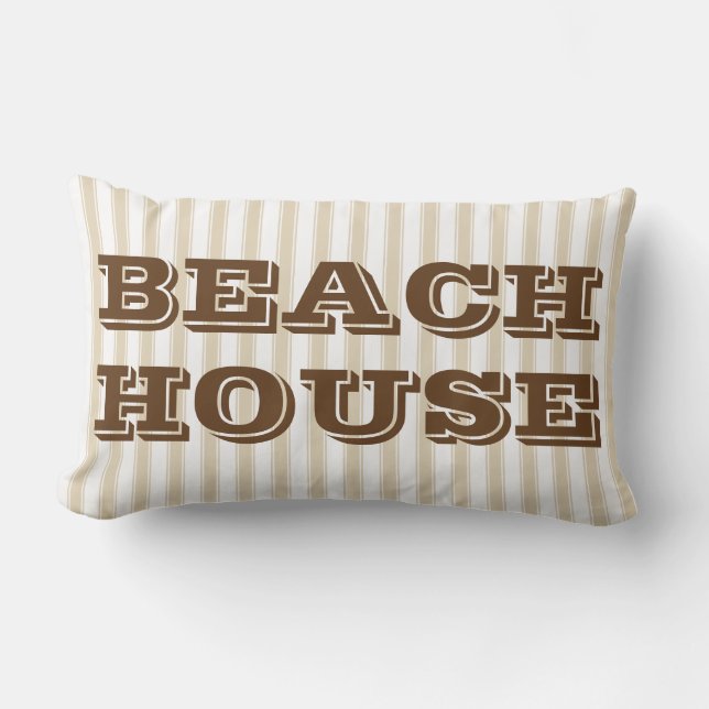 Coussin Rectangle Sandpiper Birds & Stripes Beach House Neutral (Recto)