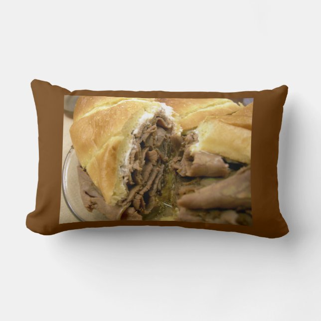Coussin Rectangle Sandwich au boeuf rôti au fromage de chèvre crémeu (Recto)