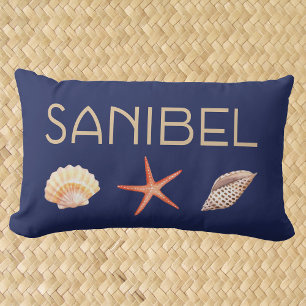 Coussin Rectangle Sanibel Island Floride avec coquillages