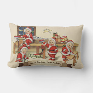 Coussin Rectangle Santas Little Helpers Décoration VINTAGE Personnal