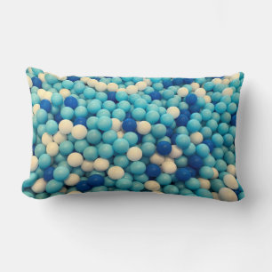 Coussin Rectangle Santorini Beach (boules de fête blanches et bleue