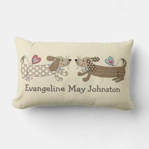 Coussin Rectangle Saucisse personnalisée Chien Dachshund Jeter Couss