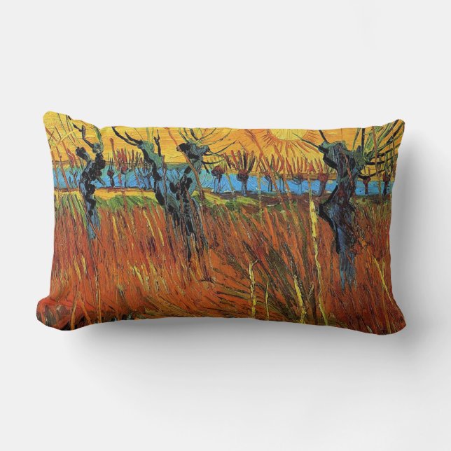 Coussin Rectangle Saules au coucher du soleil par Vincent van Gogh. (Recto)