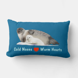 Coussin Rectangle Sceau anné - Nez froid Coeurs chauds