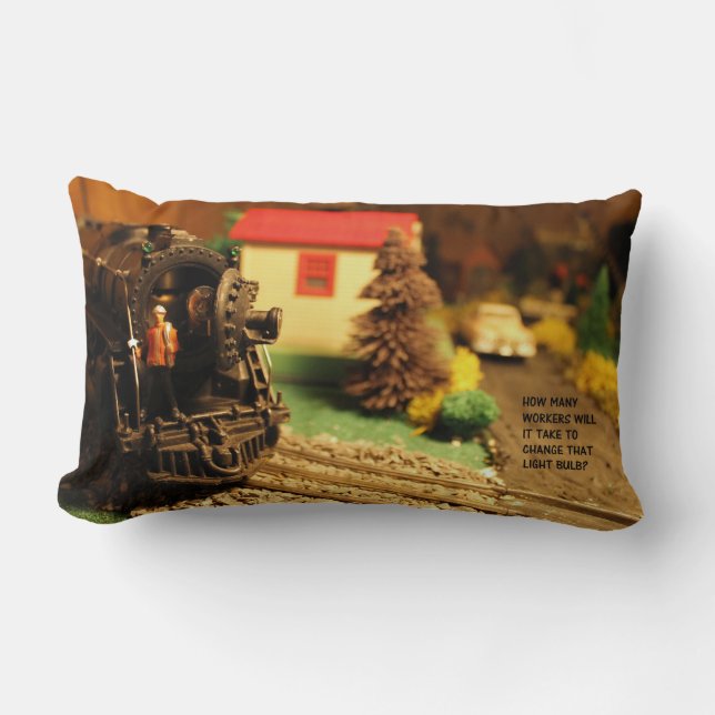 Coussin Rectangle Scène d'après-guerre de train de modèle de Lionel (Recto)