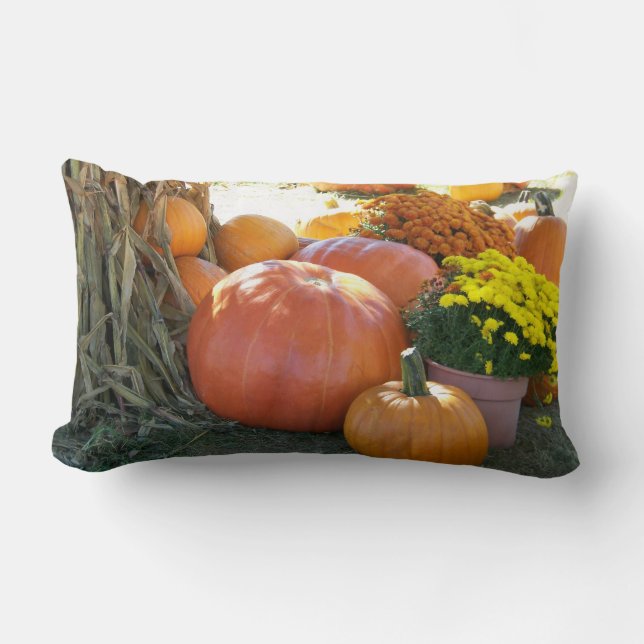 Coussin Rectangle Scène d'automne de Halloween (Recto)