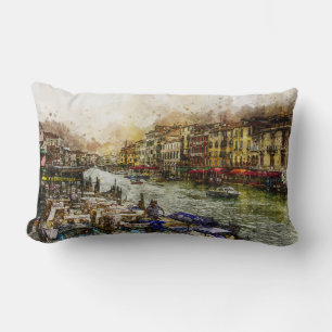 Coussin Rectangle Scène du canal de Venise